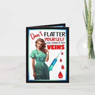 Nostalgic Nurse Pinup_ Don't Flatter Yourself Letterpress Thank You Card