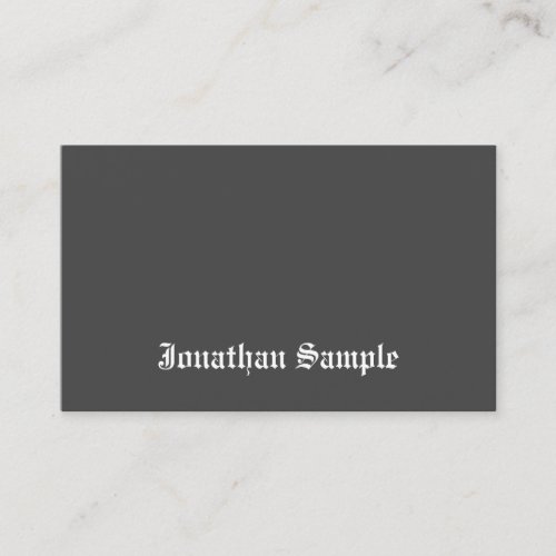 Nostalgic Old English Text Black White Template Business Card