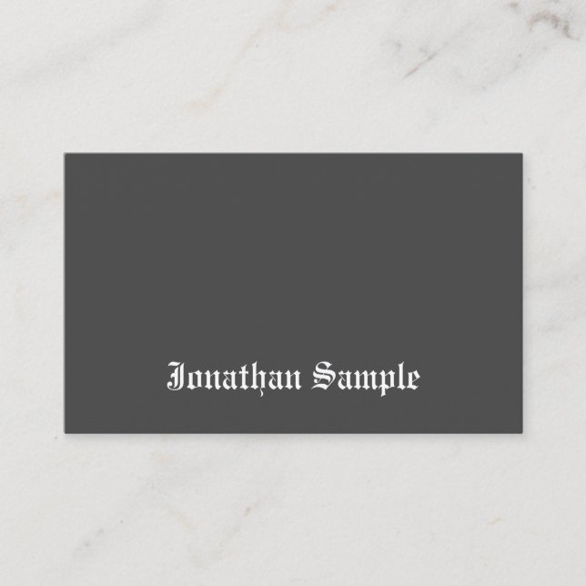 Nostalgic Old English Text Black White Template Business Card (Front)