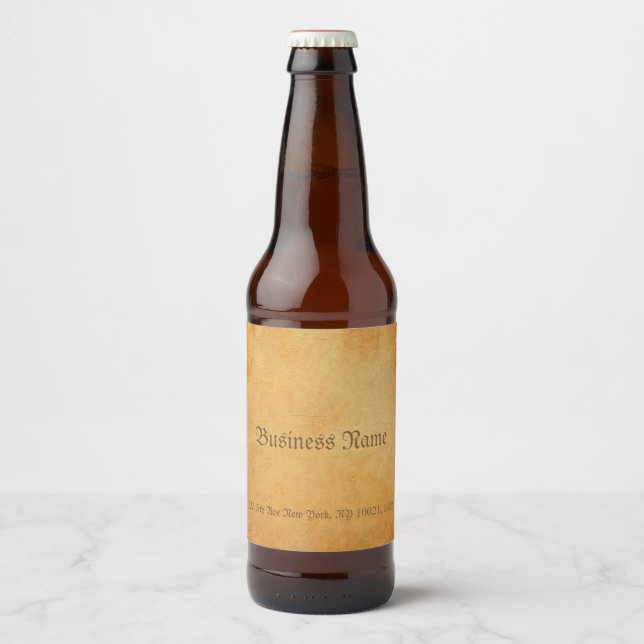 Nostalgic Old Paper Look Elegant Drink Template Beer Bottle Label (Front)