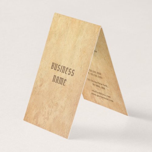 Nostalgic Old Paper Look Elegant Luxurious Folded Business Card