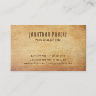 Nostalgic Old Paper Look Premium Thick Luxury Business Card