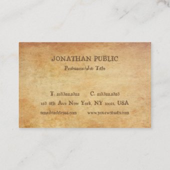 Nostalgic Old Paper Look Template Premium Thick Business Card | Zazzle