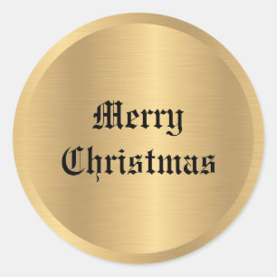 Nostalgic Old Style Merry Christmas Text Vintage Classic Round Sticker