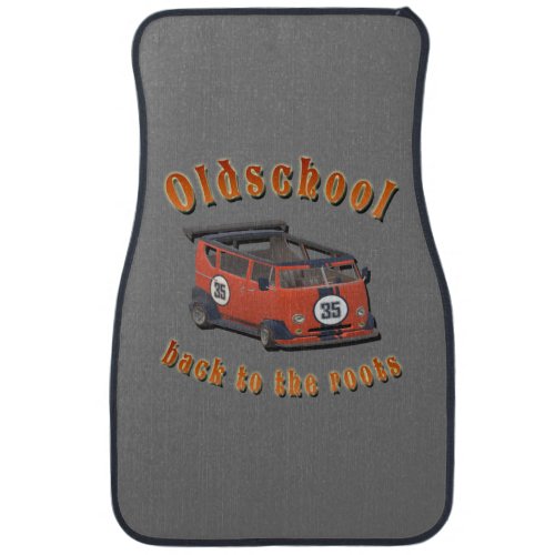 Nostalgic Oldschool Oldtimer van red grey Car Floor Mat