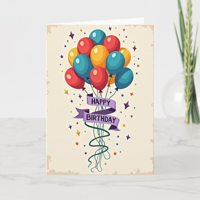 Nostalgic Parchment Birthday Card (Front)