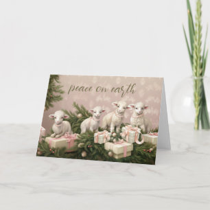 Nostalgic Peaceful Christmas Lambs Card