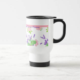 Nostalgic Pink Roses and Lavender Scents of Summer Travel Mug
