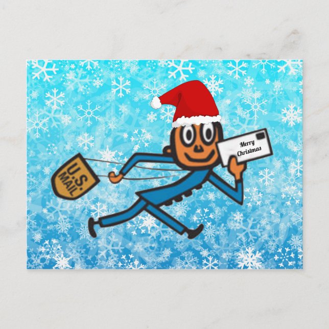 Nostalgic Postal Santa Holiday Postcard (Front)