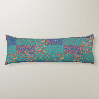 Nostalgic Prints Faux Patchwork Body Pillow