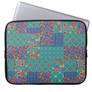 Nostalgic Prints Faux Patchwork Laptop Sleeve