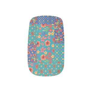 Nostalgic Prints Faux Patchwork Minx Nails Nail Wraps