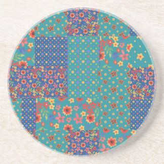 Nostalgic Prints Faux Patchwork Sandstone Coaster