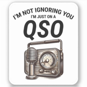 Nostalgic QSO Vintage Ham Radio Operator Classic Sticker