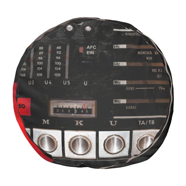 Nostalgic Radio: Stereo Button Display Pouf (Bottom)