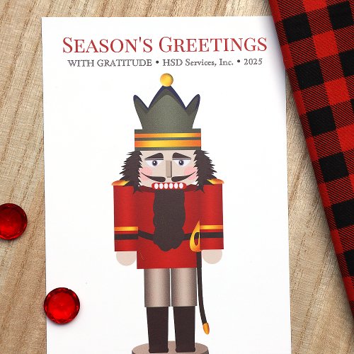 Nostalgic Red Green Nutcracker Company Christmas Holiday Card