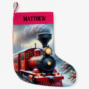 Nostalgic Red Train Christmas Stocking