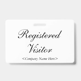 Nostalgic "Registered Visitor" Badge