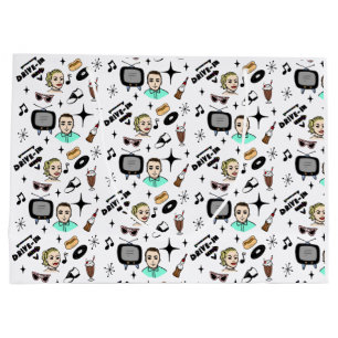 Nostalgic Retro 1950's Style Large Gift Bag