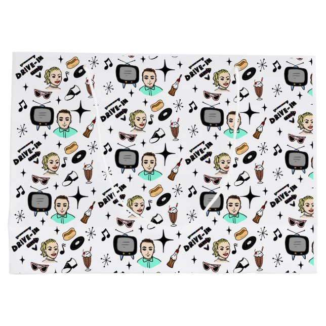 Nostalgic Retro 1950's Style    Large Gift Bag (Back)