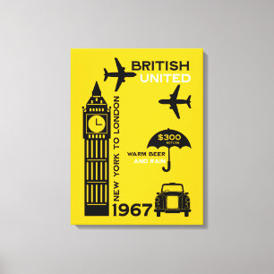 Nostalgic Retro Airline Poster Canvas Print