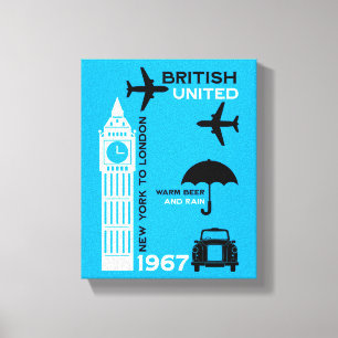 Nostalgic Retro Airline Poster Canvas Print