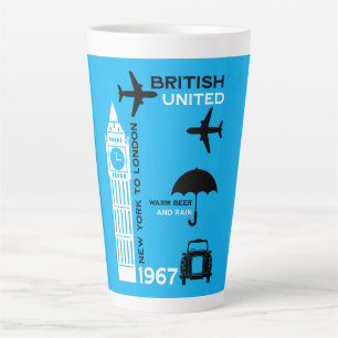 Nostalgic Retro Airline Poster Latte Mug