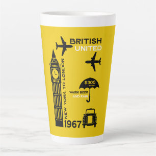 Nostalgic Retro Airline Poster Latte Mug