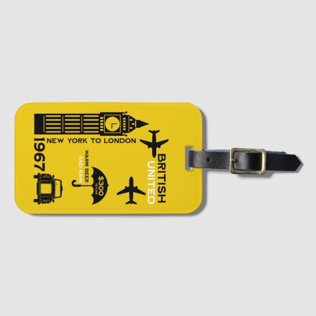 Nostalgic Retro Airline Poster Luggage Tag (Front Horizontal)
