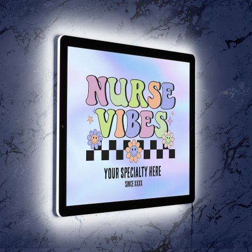 Nostalgic Retro Hippie Custom Gift For Nurse LED Sign