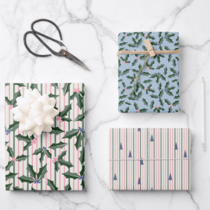 Nostalgic Retro Holiday Wrapping Paper Sheets