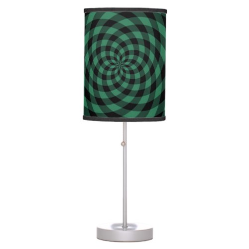 Nostalgic Retro Pattern _ Deep Green Table Lamp