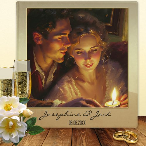 Nostalgic Romantic Gold Photo Wedding Planner 3 Ring Binder
