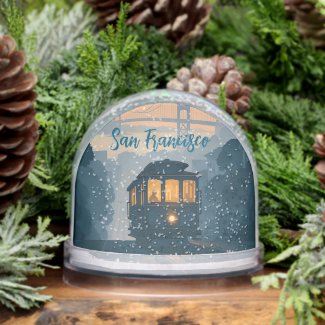 Nostalgic San Francisco Cable Car Travel Keepsake Snow Globes