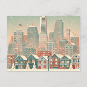 Nostalgic San Francisco Christmas – Holliday Charm Holiday Postcard