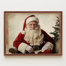 Nostalgic Santa Claus by the Christmas Tree