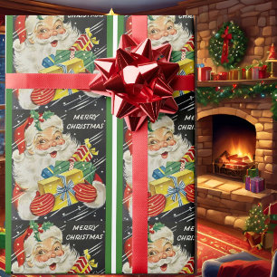 Nostalgic Santa Claus Christmas Gift Wrapping Paper