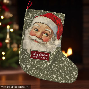 Nostalgic Santa Claus Christmas Stocking Custom