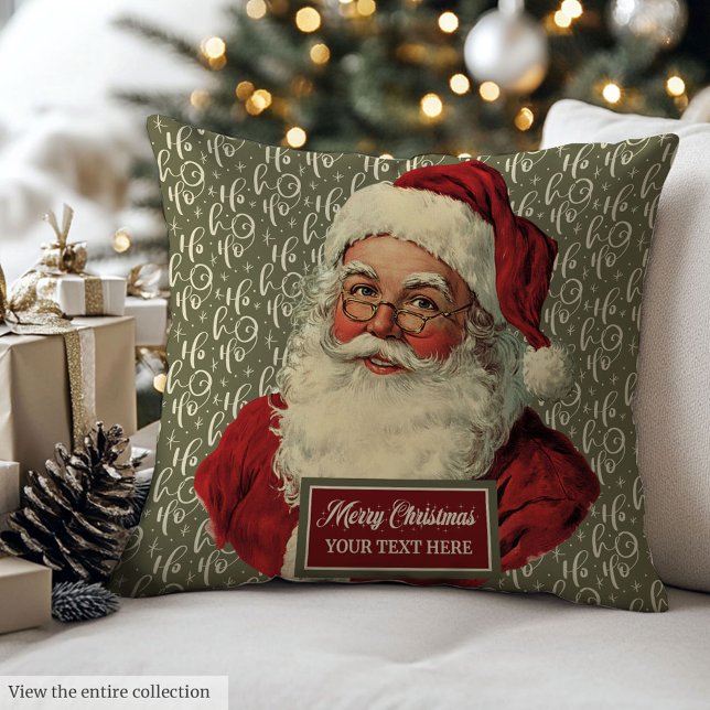 Nostalgic Santa Claus Merry Christmas Throw Pillow (Nostalgic Santa Claus Merry Christmas Throw Pillow)