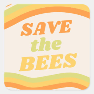 Nostalgic Save the Bees Square Sticker
