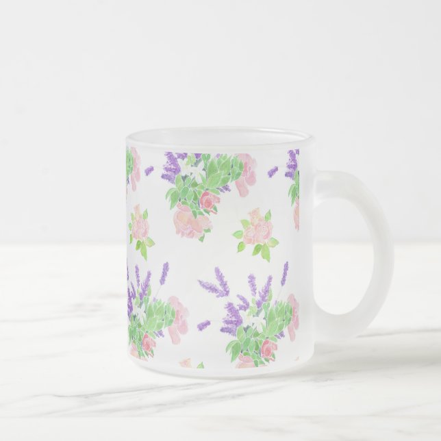 Nostalgic Scents of Summer Pattern Glass Mug (Right)