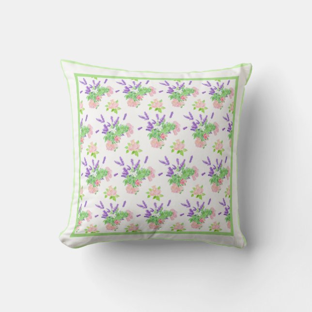 Nostalgic Scents of Summer Pattern Throw Pillow (Front)