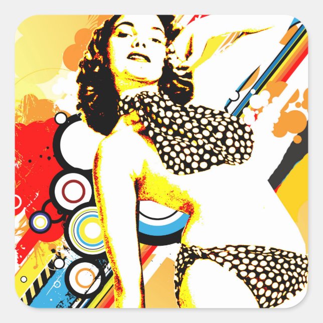 Nostalgic Seduction - Polka Dottie Square Sticker (Front)