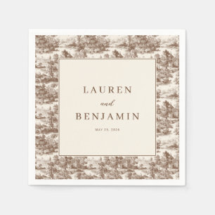 Nostalgic Sepia Pastoral Landscape Napkins