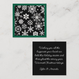 Nostalgic Snowflakes & Green Frame Note Card