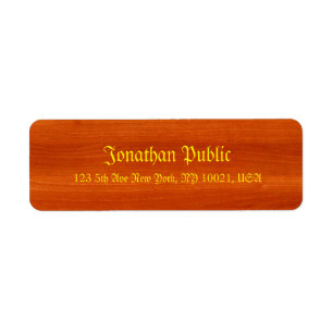 Nostalgic Template Elegant Walnut Wood Gold Script Label