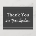 [ Thumbnail: Nostalgic "Thank You For Your Kindness" Postcard ]