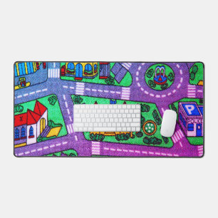 Nostalgic track Carpet Car Road, 90s Childhood Desk Mat