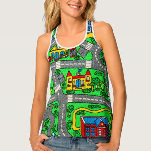 Nostalgic track carpet Car Road, 90s nostalgia Tank Top