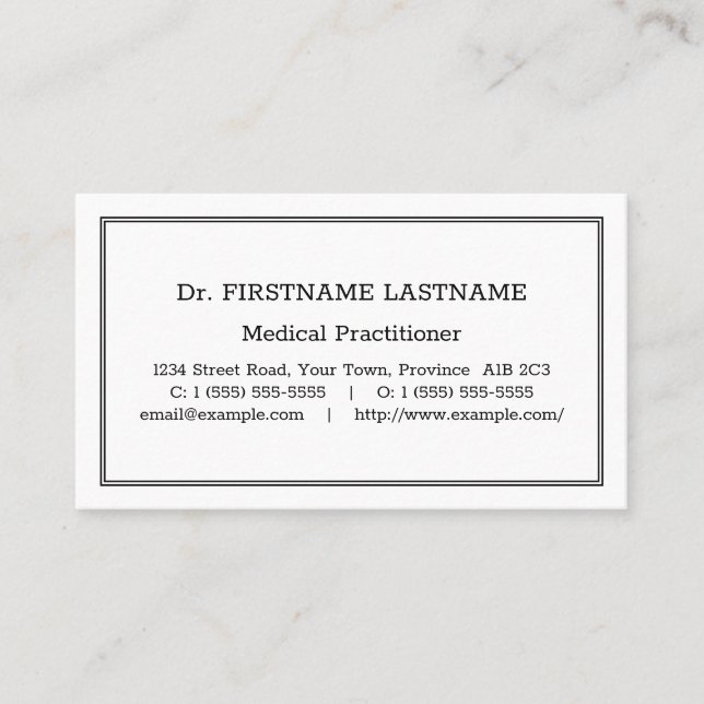 Nostalgic, Traditional Business Card (Front)